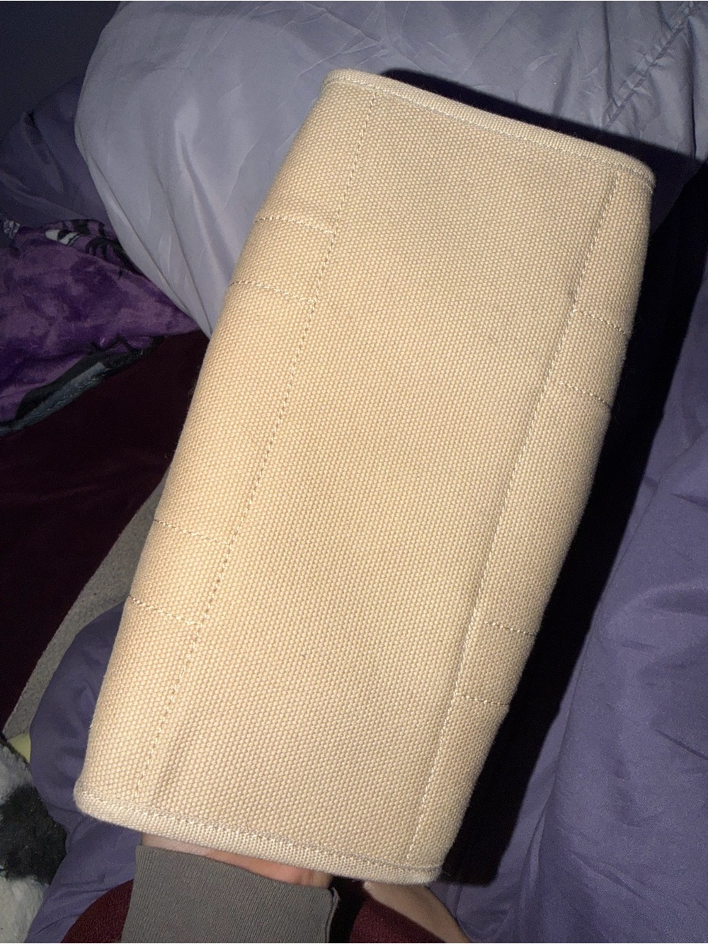 Coach Beige Canvas Tote with Removable Striped Strap - Picture 3 of 5